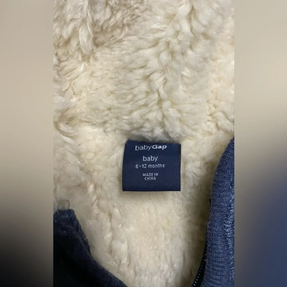 Baby Gap Sherpa Lined Hoodie Zip Up 6-12M